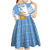 Custom Argentina Football Kid Short Sleeve Dress Vamos La Albiceleste - Sky Blue Version - Wonder Print Shop
