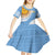 Custom Argentina Football Kid Short Sleeve Dress Vamos La Albiceleste - Sky Blue Version - Wonder Print Shop