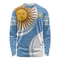 Custom Argentina Football Long Sleeve Shirt Vamos La Albiceleste - Sky Blue Version - Wonder Print Shop