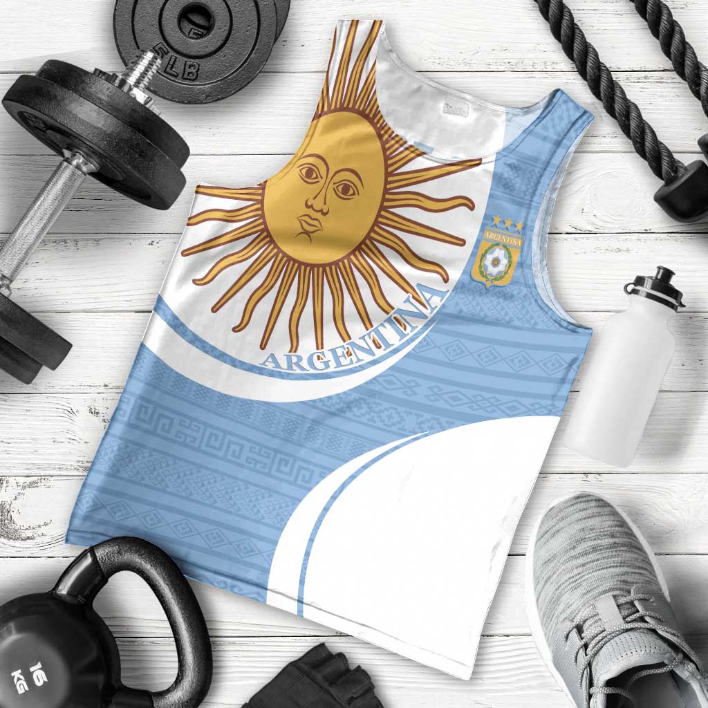 Custom Argentina Football Men Tank Top Vamos La Albiceleste - Sky Blue Version - Wonder Print Shop