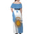 Custom Argentina Football Off Shoulder Maxi Dress Vamos La Albiceleste - Sky Blue Version - Wonder Print Shop