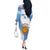 Custom Argentina Football Off The Shoulder Long Sleeve Dress Vamos La Albiceleste - Sky Blue Version - Wonder Print Shop