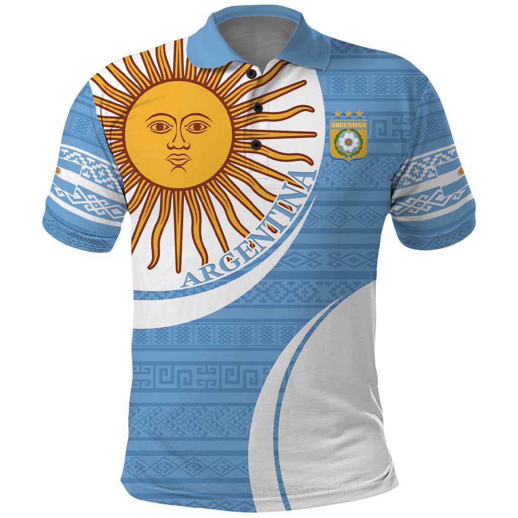 Custom Argentina Football Polo Shirt Vamos La Albiceleste - Sky Blue Version - Wonder Print Shop