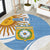 Custom Argentina Football Round Carpet Vamos La Albiceleste - Sky Blue Version