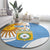 Custom Argentina Football Round Carpet Vamos La Albiceleste - Sky Blue Version