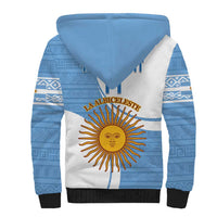 Custom Argentina Football Sherpa Hoodie Vamos La Albiceleste - Sky Blue Version - Wonder Print Shop