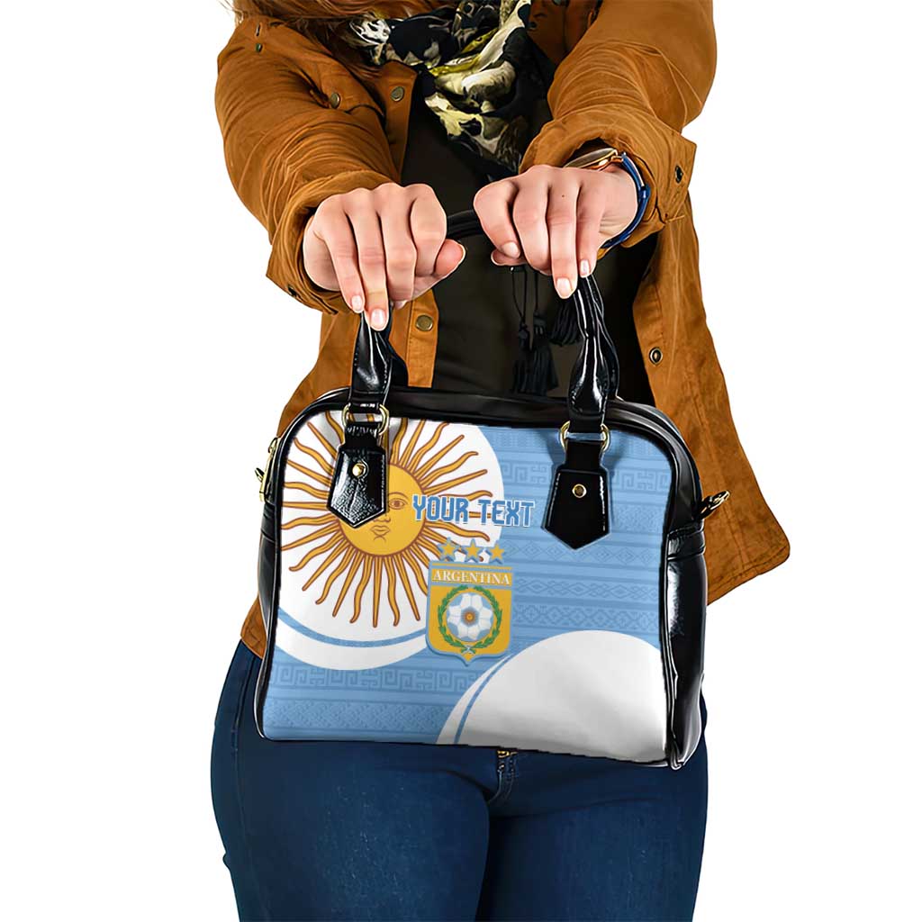 Custom Argentina Football Shoulder Handbag Vamos La Albiceleste - Sky Blue Version