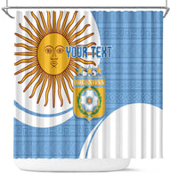 Custom Argentina Football Shower Curtain Vamos La Albiceleste - Sky Blue Version