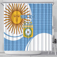 Custom Argentina Football Shower Curtain Vamos La Albiceleste - Sky Blue Version