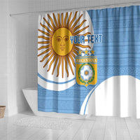 Custom Argentina Football Shower Curtain Vamos La Albiceleste - Sky Blue Version