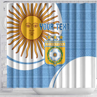 Custom Argentina Football Shower Curtain Vamos La Albiceleste - Sky Blue Version