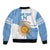 Custom Argentina Football Sleeve Zip Bomber Jacket Vamos La Albiceleste - Sky Blue Version - Wonder Print Shop