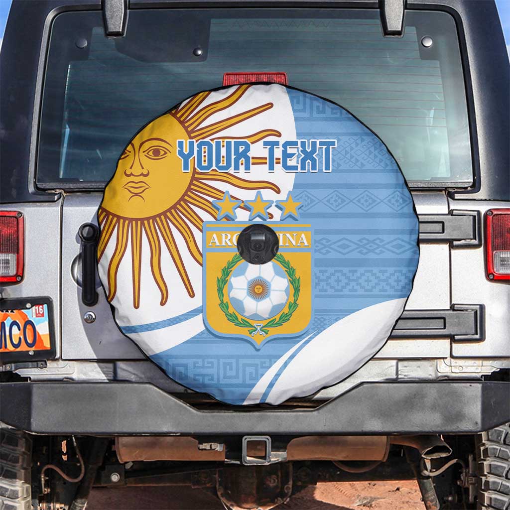 Custom Argentina Football Spare Tire Cover Vamos La Albiceleste - Sky Blue Version - Wonder Print Shop
