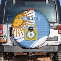 Custom Argentina Football Spare Tire Cover Vamos La Albiceleste - Sky Blue Version - Wonder Print Shop