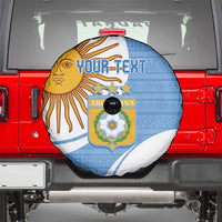 Custom Argentina Football Spare Tire Cover Vamos La Albiceleste - Sky Blue Version - Wonder Print Shop