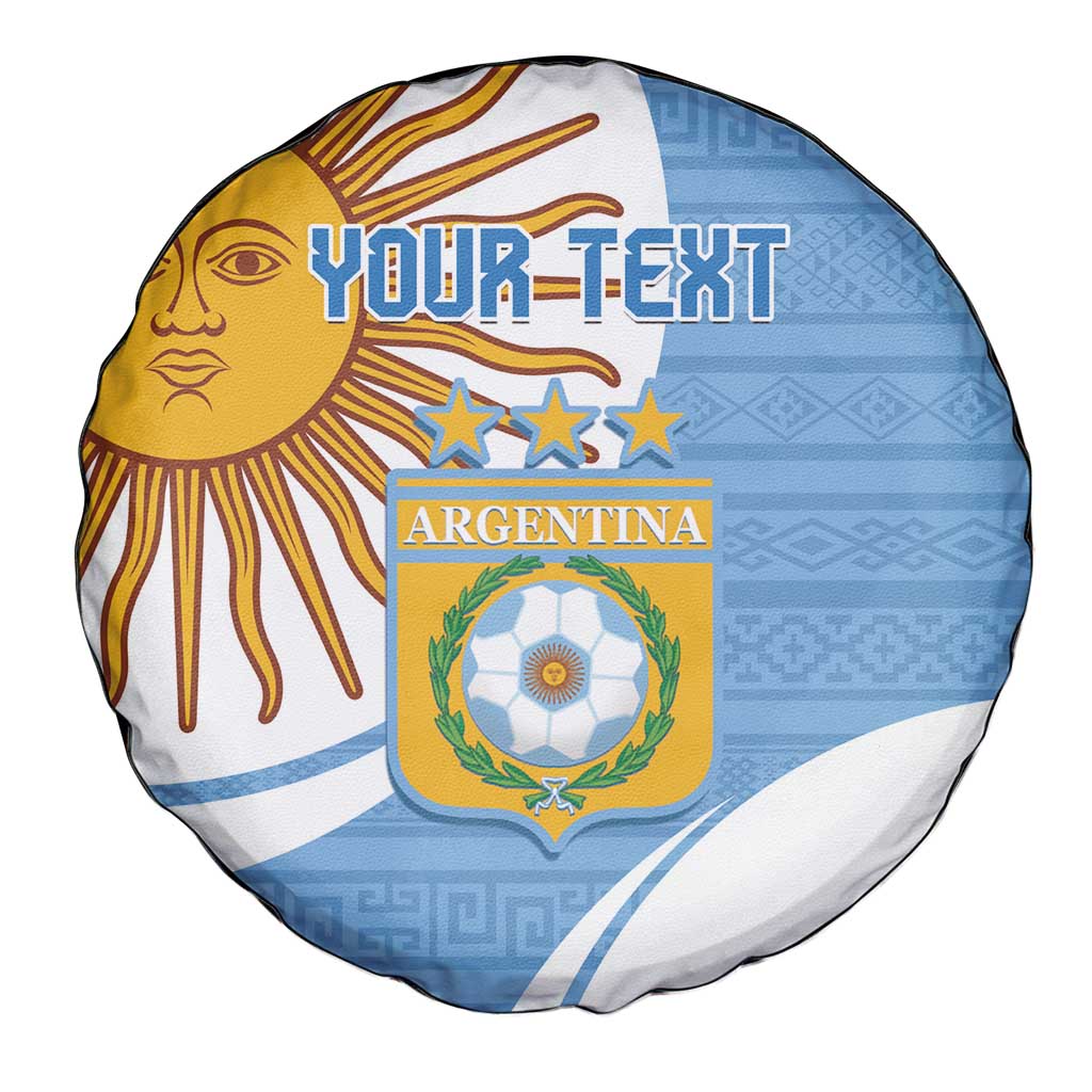 Custom Argentina Football Spare Tire Cover Vamos La Albiceleste - Sky Blue Version - Wonder Print Shop