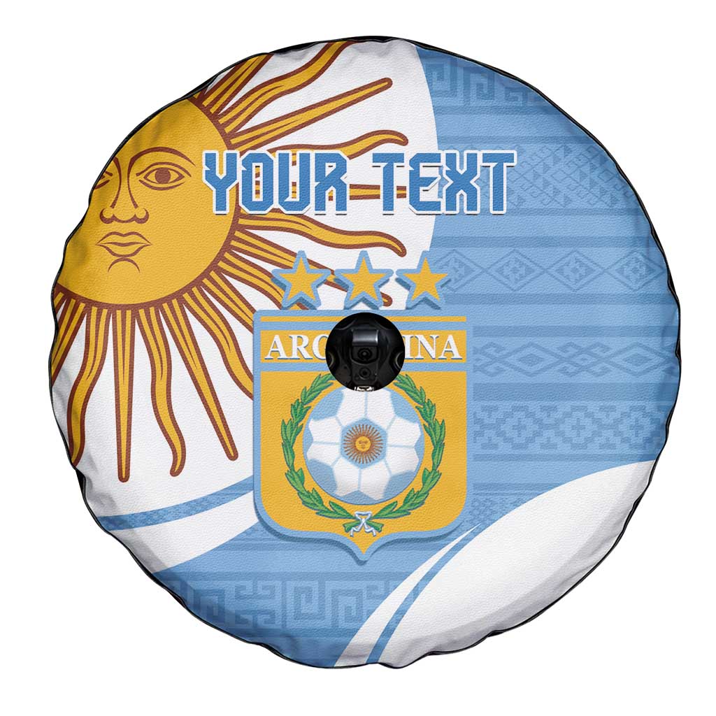 Custom Argentina Football Spare Tire Cover Vamos La Albiceleste - Sky Blue Version - Wonder Print Shop