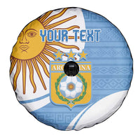 Custom Argentina Football Spare Tire Cover Vamos La Albiceleste - Sky Blue Version - Wonder Print Shop