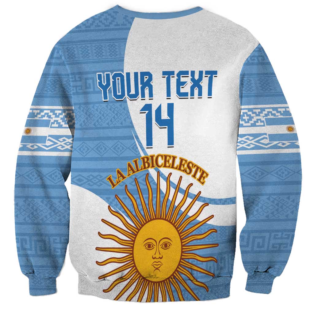 Custom Argentina Football Sweatshirt Vamos La Albiceleste - Sky Blue Version - Wonder Print Shop
