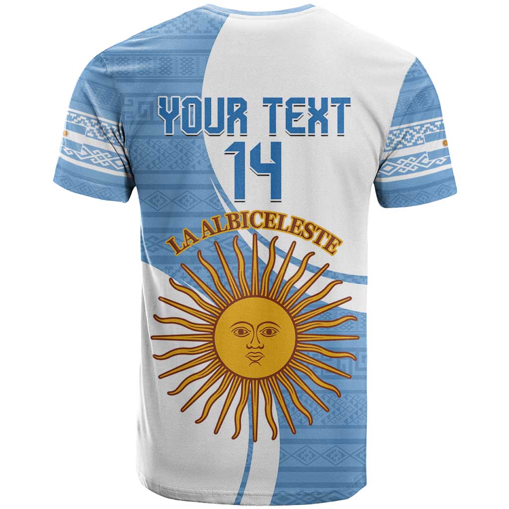 Custom Argentina Football T Shirt Vamos La Albiceleste - Sky Blue Version - Wonder Print Shop