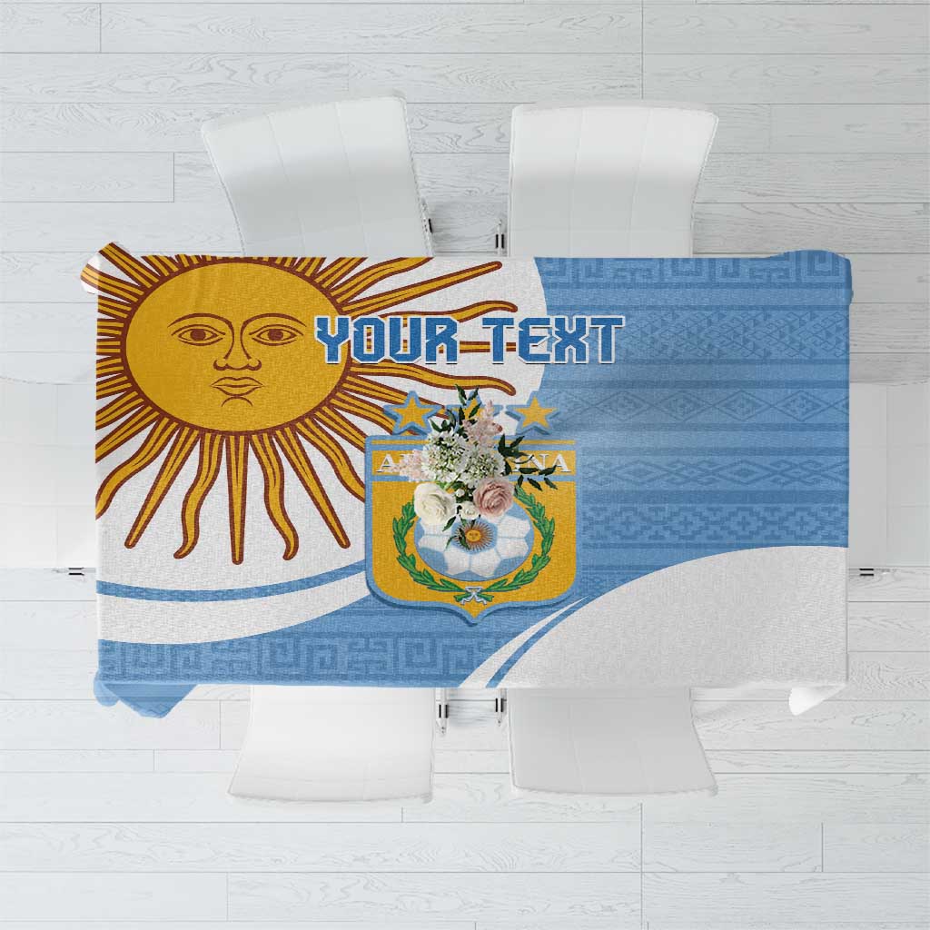 Custom Argentina Football Tablecloth Vamos La Albiceleste - Sky Blue Version - Wonder Print Shop