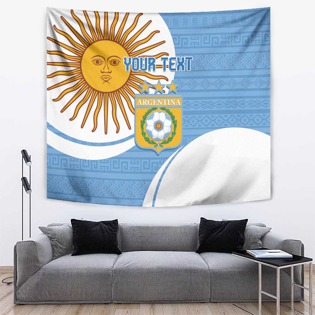 Custom Argentina Football Tapestry Vamos La Albiceleste - Sky Blue Version - Wonder Print Shop