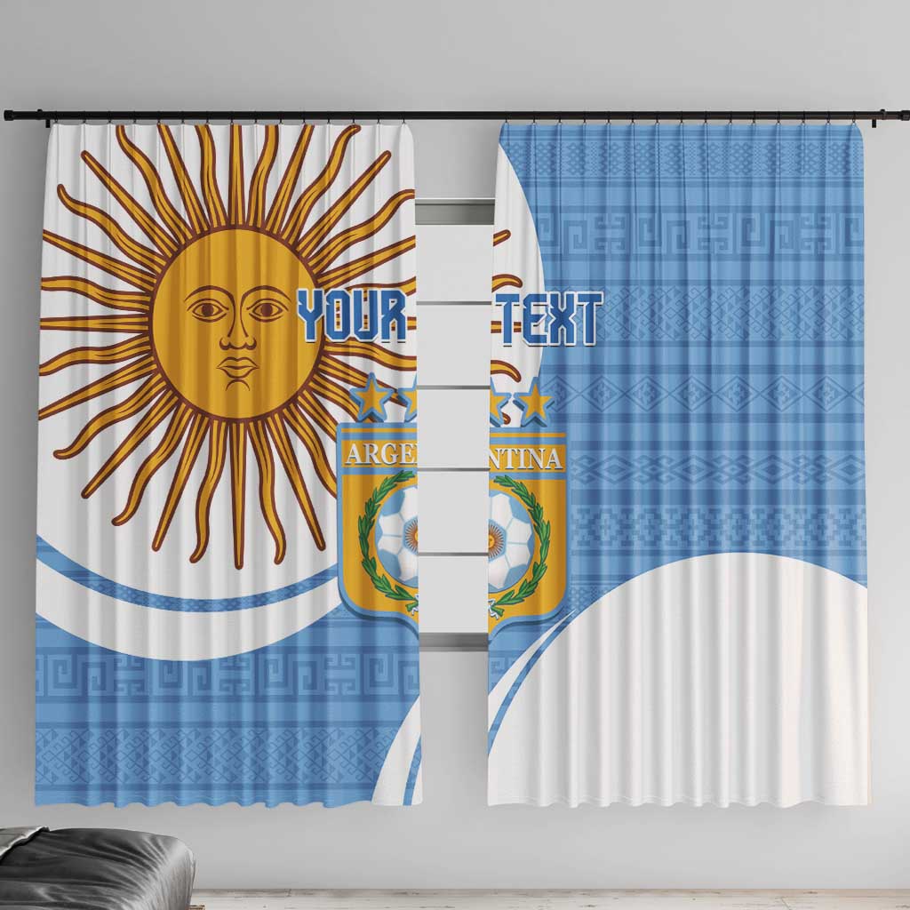 Custom Argentina Football Window Curtain Vamos La Albiceleste - Sky Blue Version - Wonder Print Shop
