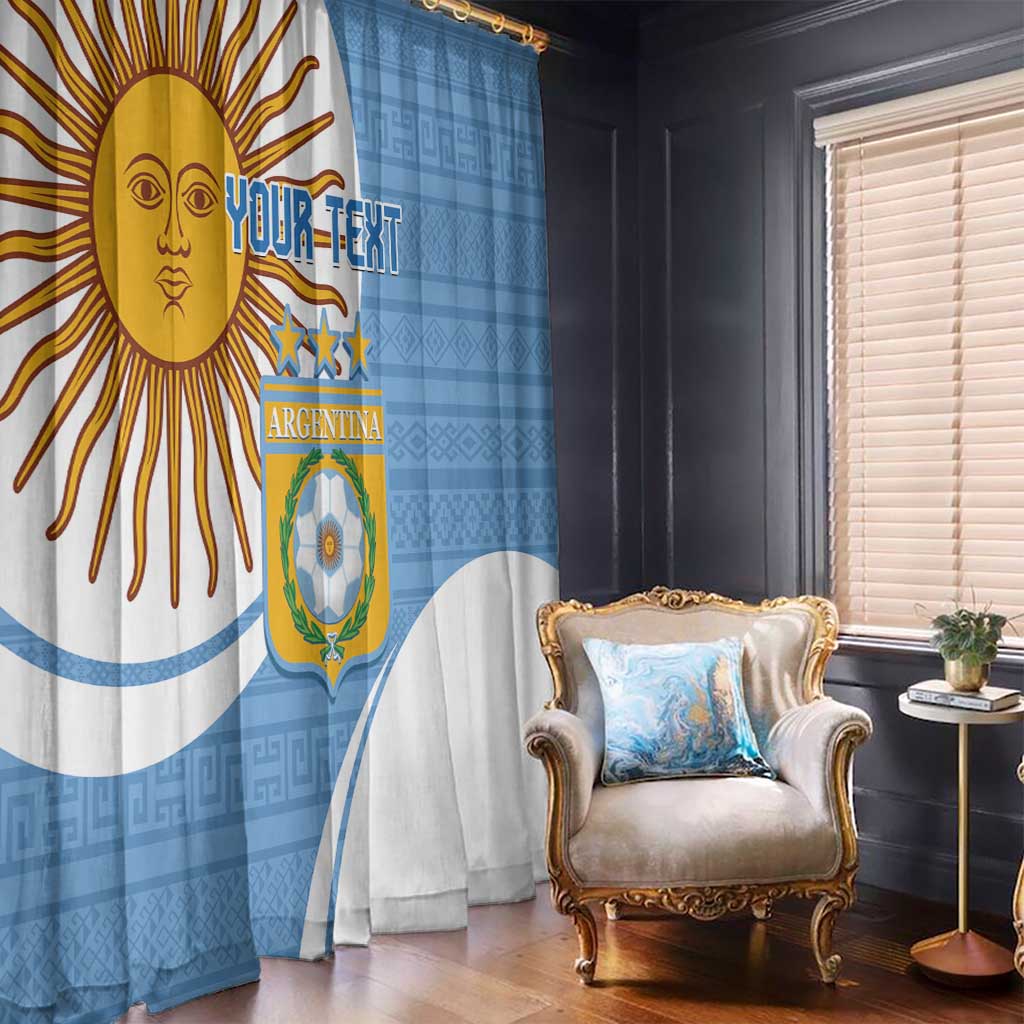 Custom Argentina Football Window Curtain Vamos La Albiceleste - Sky Blue Version - Wonder Print Shop