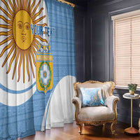 Custom Argentina Football Window Curtain Vamos La Albiceleste - Sky Blue Version - Wonder Print Shop