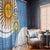 Custom Argentina Football Window Curtain Vamos La Albiceleste - Sky Blue Version - Wonder Print Shop