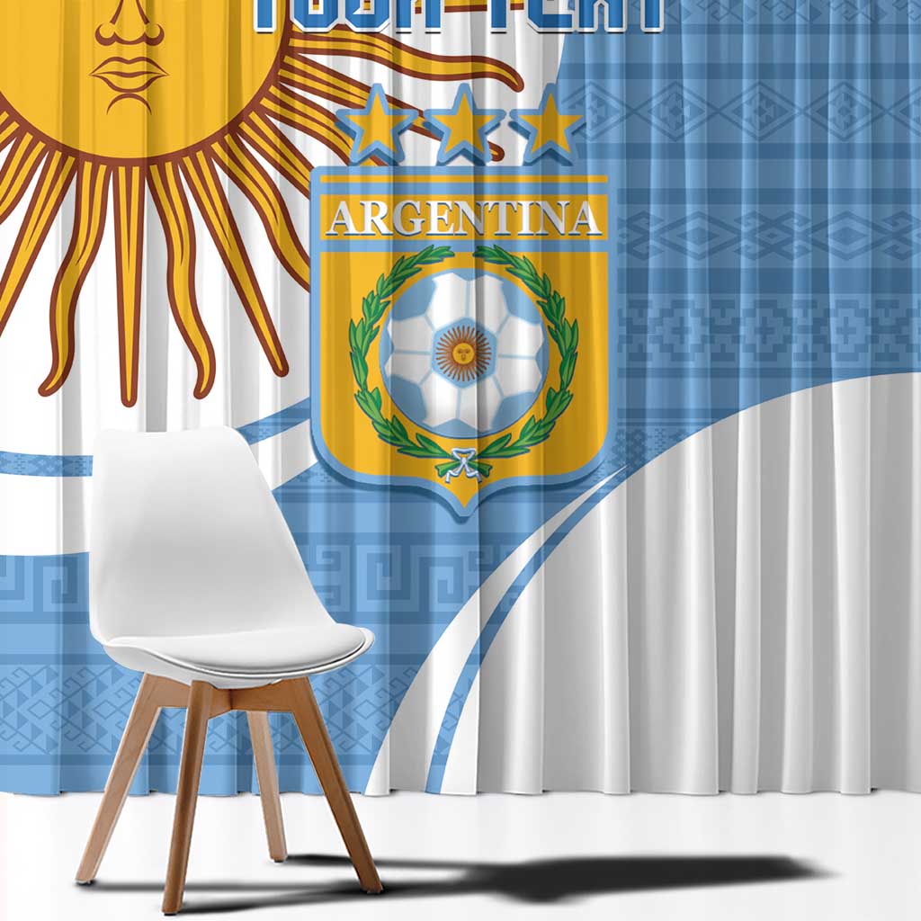 Custom Argentina Football Window Curtain Vamos La Albiceleste - Sky Blue Version - Wonder Print Shop