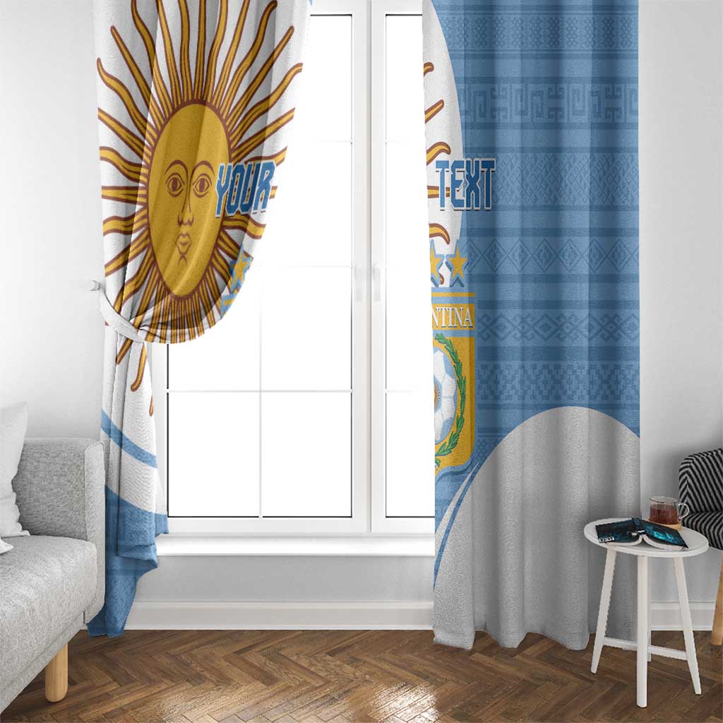 Custom Argentina Football Window Curtain Vamos La Albiceleste - Sky Blue Version - Wonder Print Shop