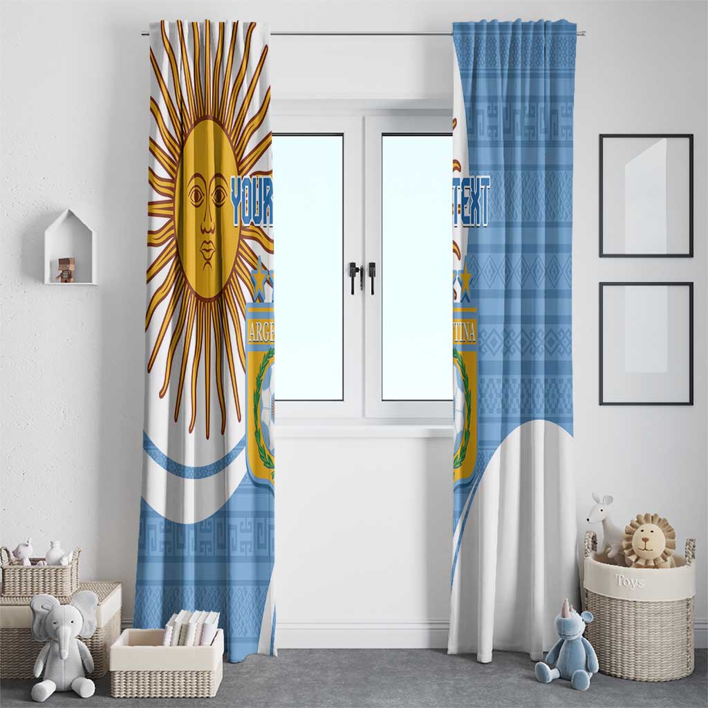 Custom Argentina Football Window Curtain Vamos La Albiceleste - Sky Blue Version - Wonder Print Shop