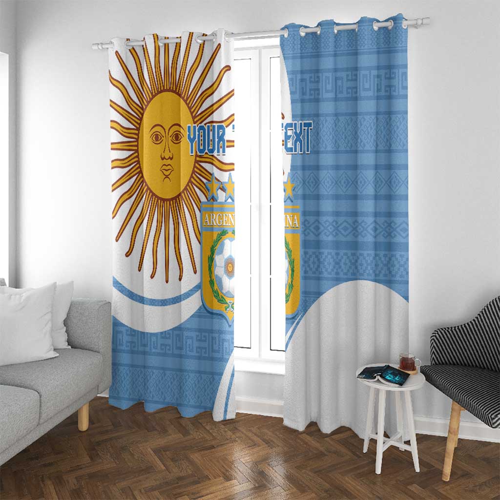 Custom Argentina Football Window Curtain Vamos La Albiceleste - Sky Blue Version - Wonder Print Shop