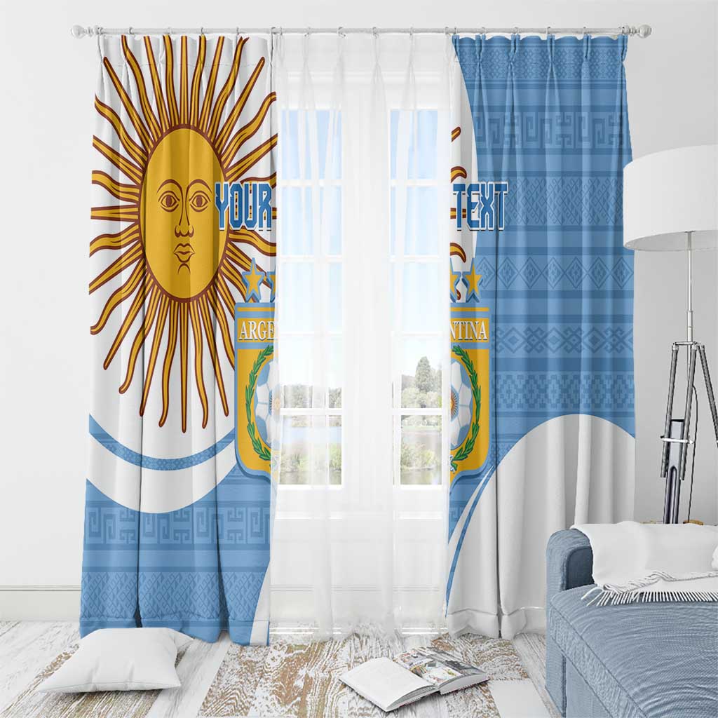Custom Argentina Football Window Curtain Vamos La Albiceleste - Sky Blue Version - Wonder Print Shop