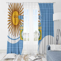 Custom Argentina Football Window Curtain Vamos La Albiceleste - Sky Blue Version - Wonder Print Shop