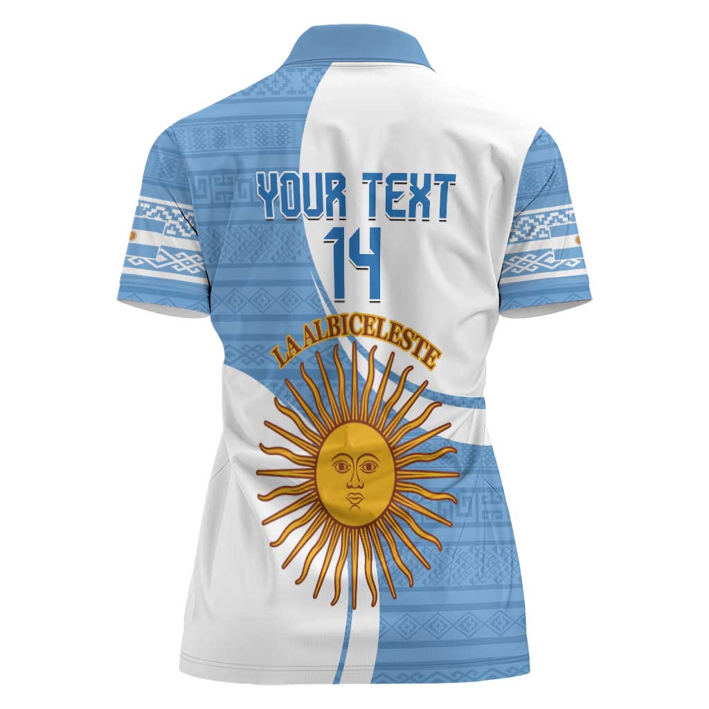 Custom Argentina Football Women Polo Shirt Vamos La Albiceleste - Sky Blue Version - Wonder Print Shop