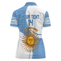 Custom Argentina Football Women Polo Shirt Vamos La Albiceleste - Sky Blue Version - Wonder Print Shop