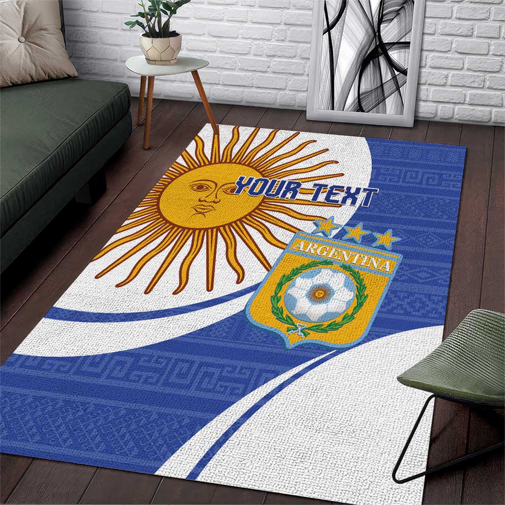 Custom Argentina Football Area Rug Vamos La Albiceleste - Navy Blue Version - Wonder Print Shop