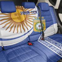 Custom Argentina Football Back Car Seat Cover Vamos La Albiceleste - Navy Blue Version - Wonder Print Shop