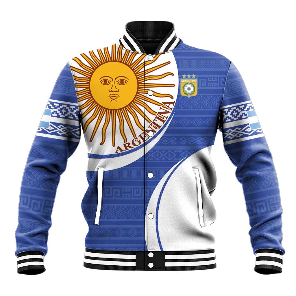 Custom Argentina Football Baseball Jacket Vamos La Albiceleste - Navy Blue Version - Wonder Print Shop
