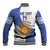 Custom Argentina Football Baseball Jacket Vamos La Albiceleste - Navy Blue Version - Wonder Print Shop