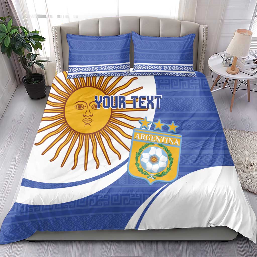 Custom Argentina Football Bedding Set Vamos La Albiceleste - Navy Blue Version - Wonder Print Shop