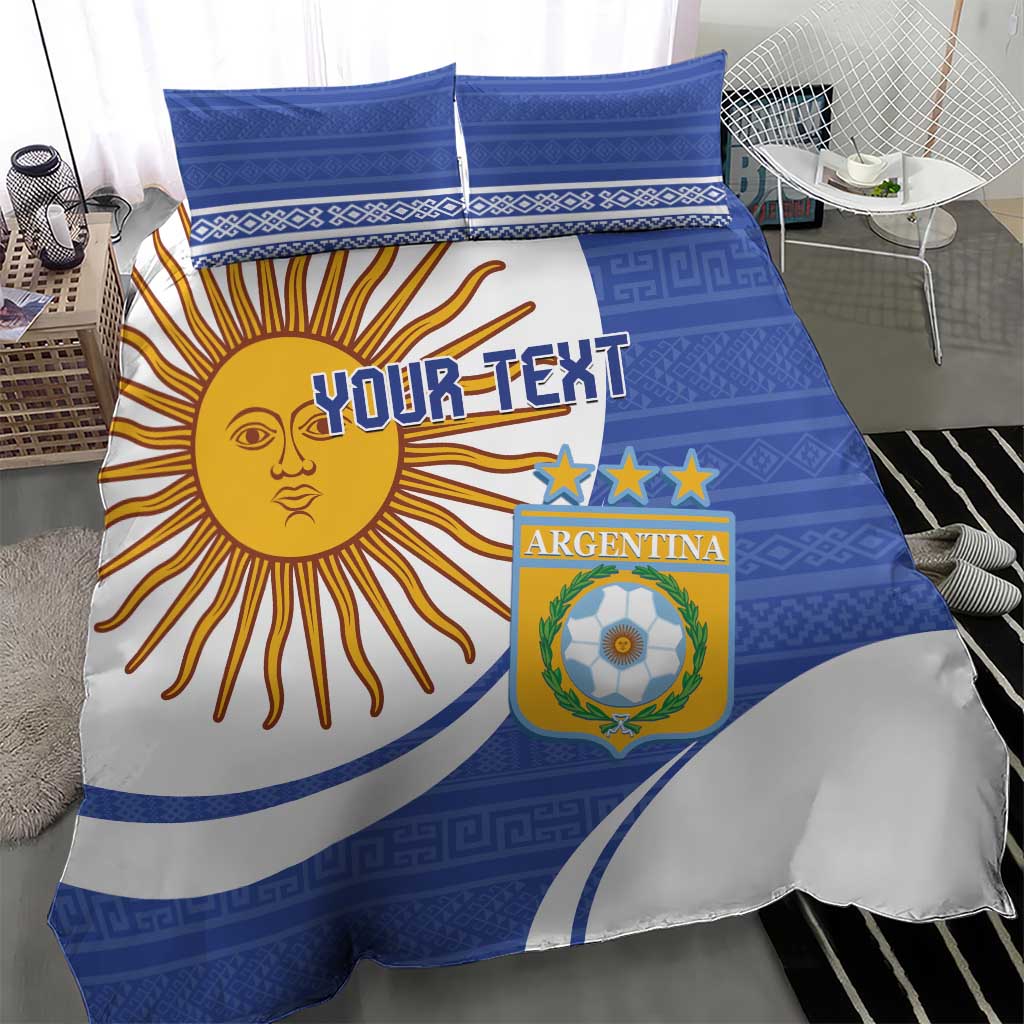 Custom Argentina Football Bedding Set Vamos La Albiceleste - Navy Blue Version - Wonder Print Shop