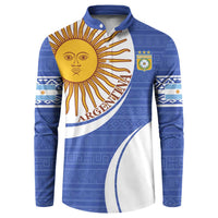 Custom Argentina Football Button Sweatshirt Vamos La Albiceleste - Navy Blue Version - Wonder Print Shop