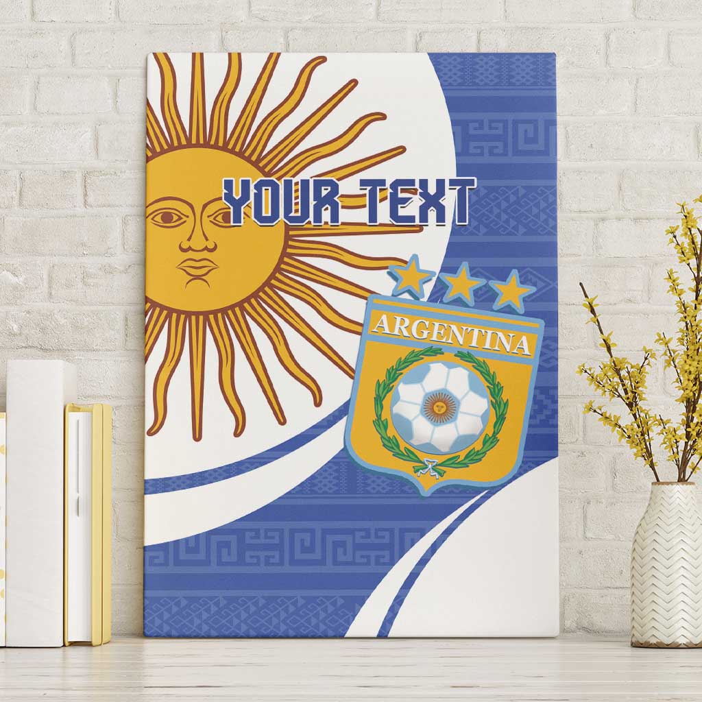 Custom Argentina Football Canvas Wall Art Vamos La Albiceleste - Navy Blue Version - Wonder Print Shop