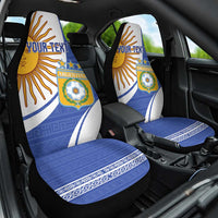 Custom Argentina Football Car Seat Cover Vamos La Albiceleste - Navy Blue Version - Wonder Print Shop