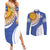 Custom Argentina Football Couples Matching Summer Maxi Dress and Long Sleeve Button Shirt Vamos La Albiceleste - Navy Blue Version - Wonder Print Shop