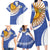 Custom Argentina Football Family Matching Long Sleeve Bodycon Dress and Hawaiian Shirt Vamos La Albiceleste - Navy Blue Version - Wonder Print Shop