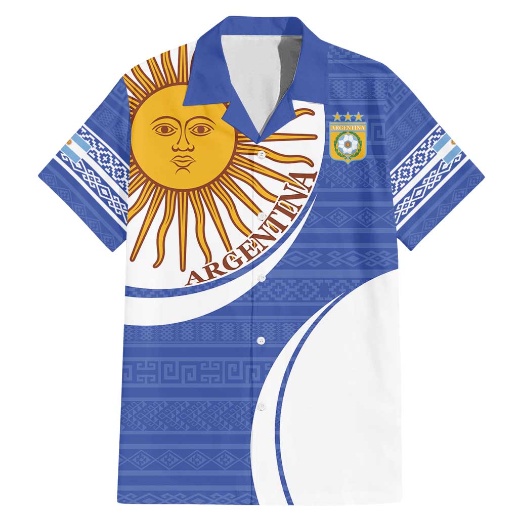 Custom Argentina Football Family Matching Mermaid Dress and Hawaiian Shirt Vamos La Albiceleste - Navy Blue Version - Wonder Print Shop